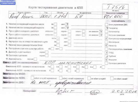 Двигатель (ДВС) FO2092845 на Ford Focus I (1998-2005)