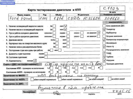 ДВС (Двигатель) на Ford Focus I