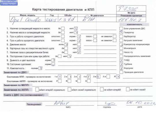 купить Двигатель (ДВС) на Opel Combo C (2001-2011)