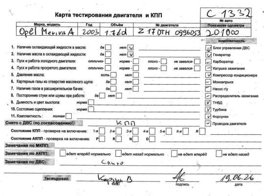 купить Двигатель (ДВС) на Opel Meriva A (2003-2010)