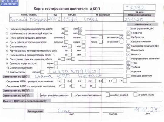 купить Двигатель (ДВС) на Renault Megane II (2002-2008)