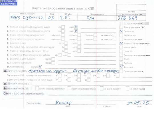 купить Двигатель (ДВС) на Renault Scenic II (2003-2009)