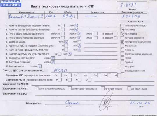 Двигатель (ДВС) RN1556602 на Renault Scenic II (2003-2009)
