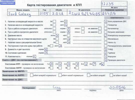 Двигатель (ДВС) FO2197295 на Ford Galaxy (2006-2015)
