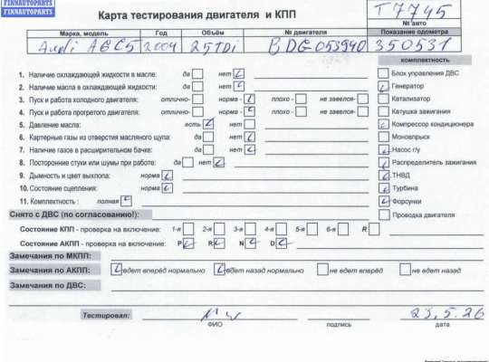 Двигатель (ДВС) AU1750921 на Audi A6 C5 (1997-2005)