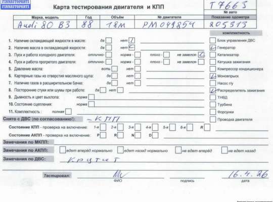 Двигатель (ДВС) AU1730244 на Audi 80 B3 (1987-1992)