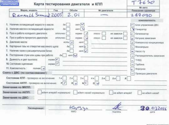 купить Двигатель (ДВС) на Renault Scenic II (2003-2009)