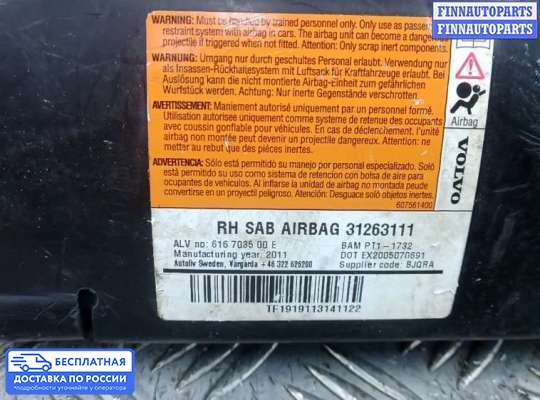 Подушка безопасности пассажира (AirBag) на Volvo S60 II | V60 (P3)