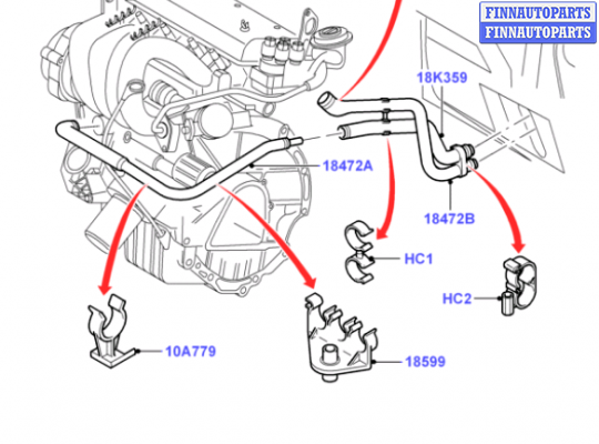 купить Патрубок отопителя (печки) на Ford Focus 1 1998-2004