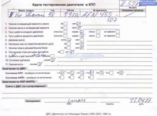 Двигатель (ДВС) AFN
