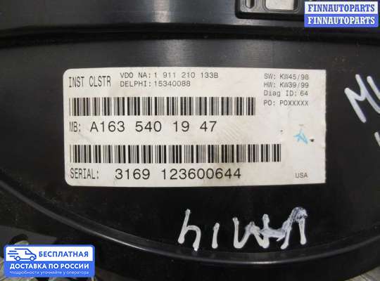 Щиток приборов на Mercedes-Benz ML (W163)