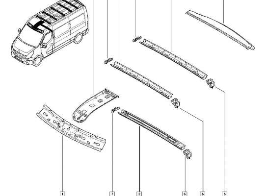 каркас верхней полки RN383496 на Renault Master III